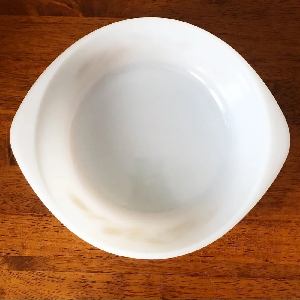 Sears 2 Quart Ovenware White Milk Glass Gold Wheat J-514 VTG 8” Oval Dish NO LID